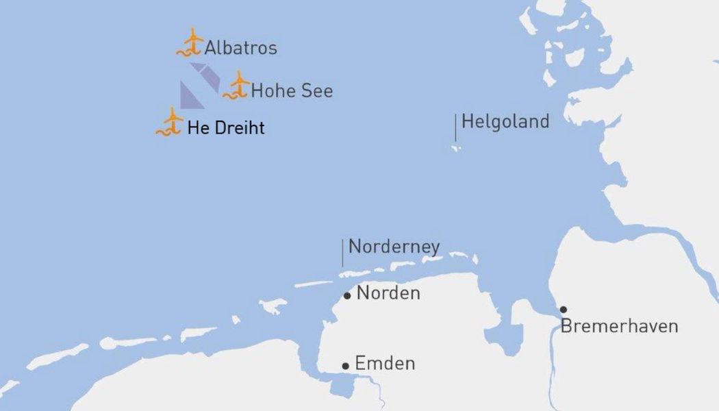 Lageplan 960 MW Offshore-Windpark He Dreiht in der Nordsee frei (© EnBW)